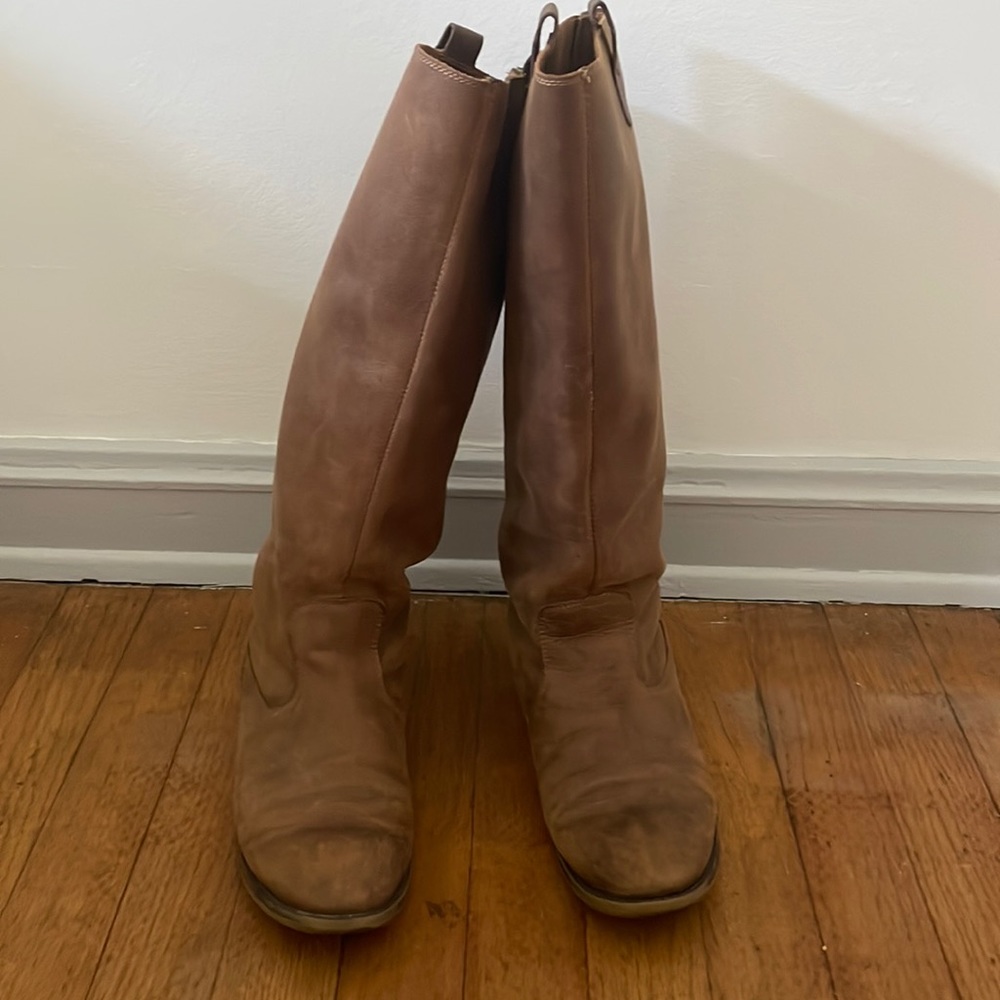 Genuine leather brown boots